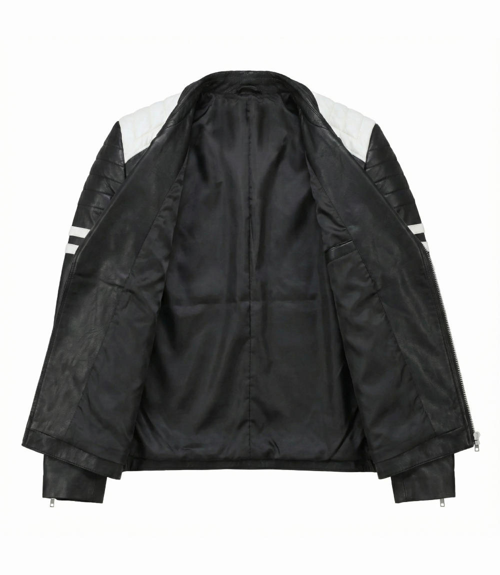 Fight Club Mayhem Tyler Durden Contrast Panel Leather Jacket