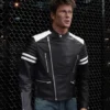 Fight Club Tyler Durden Mayhem Black & White Leather Jacket