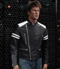 Fight Club Tyler Durden Mayhem Black & White Leather Jacket