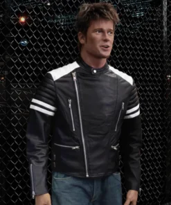 Fight Club Tyler Durden Mayhem Black & White Leather Jacket