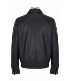 Tyler Durden Black and White Leather Jacket Back