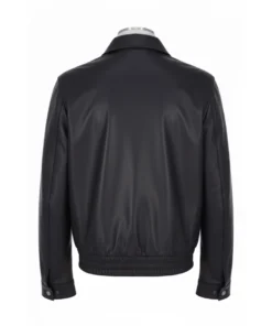 Tyler Durden Black and White Leather Jacket Back