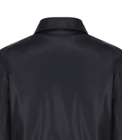 Tyler Durden Black and White Leather Jacket Back Closeup