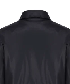Tyler Durden Black and White Leather Jacket Back Closeup