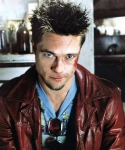 Tyler Durden Fight Club Red Leather Jackets