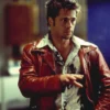 Tyler Durden Red Leather Jacket From Fight Club