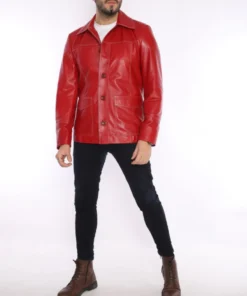 Tyler Durden Signature Red Leather Jacket Fight Club (1)