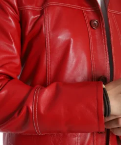 Tyler Durden Signature Red Leather Jacket Fight Club (2)