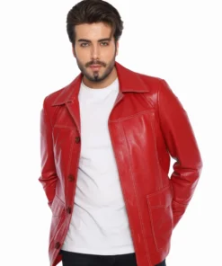 Tyler Durden Signature Red Leather Jacket Fight Club (3)